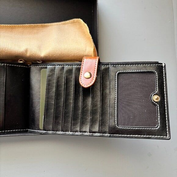 Women's Genuine Leather Wallet RFID Blocking Credit Card Holder Andoilt - Picture 6 of 6